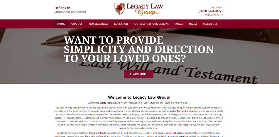 Legacy Law Firm - Before Redesign