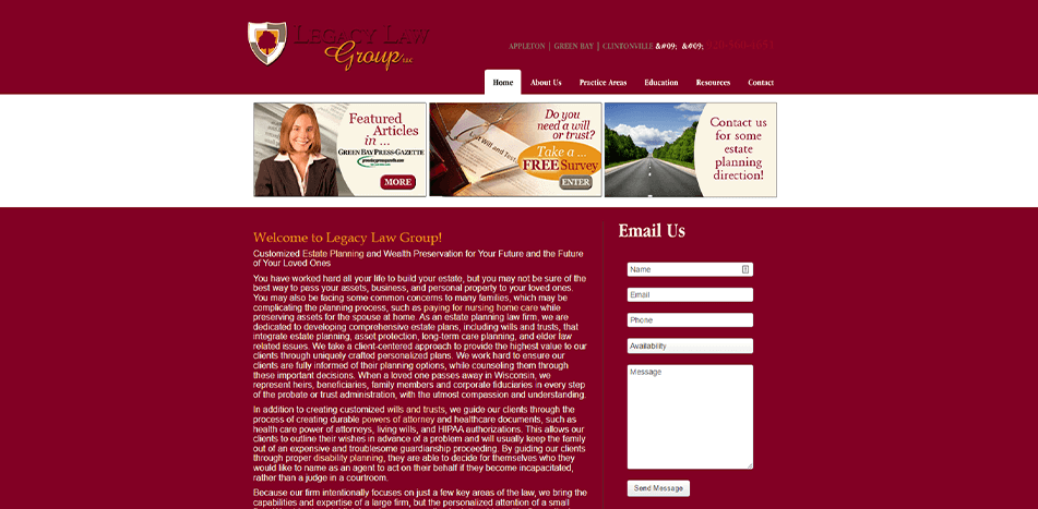 Legacy Law Firm - Before Redesign
