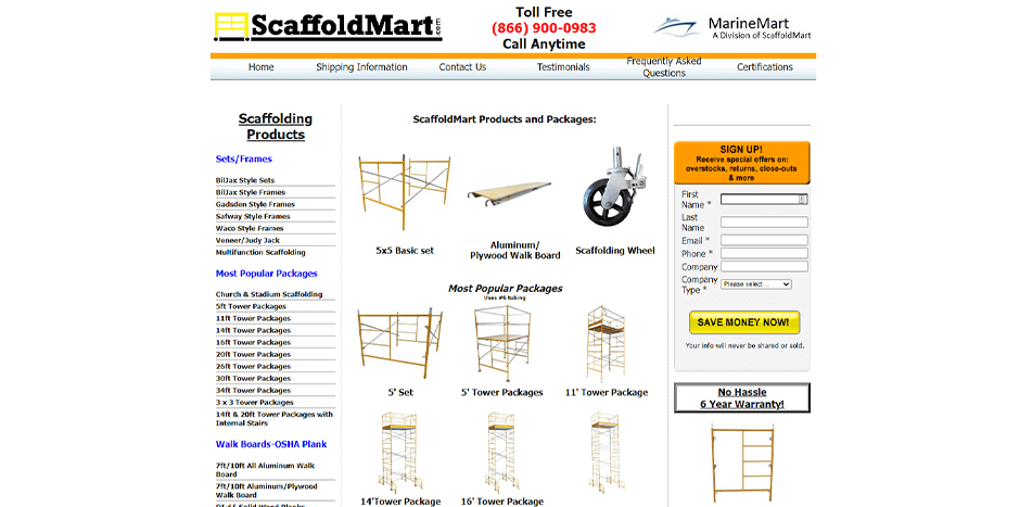 Scaffoldmart - Before Redesign