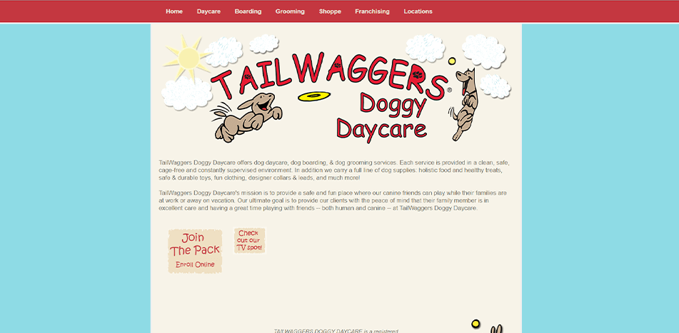 Tailwaggers Doggy Daycare - Before Redesign
