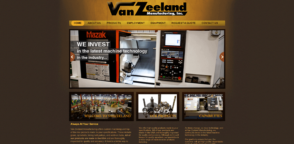 Van Zeeland MFG - Before Redesign