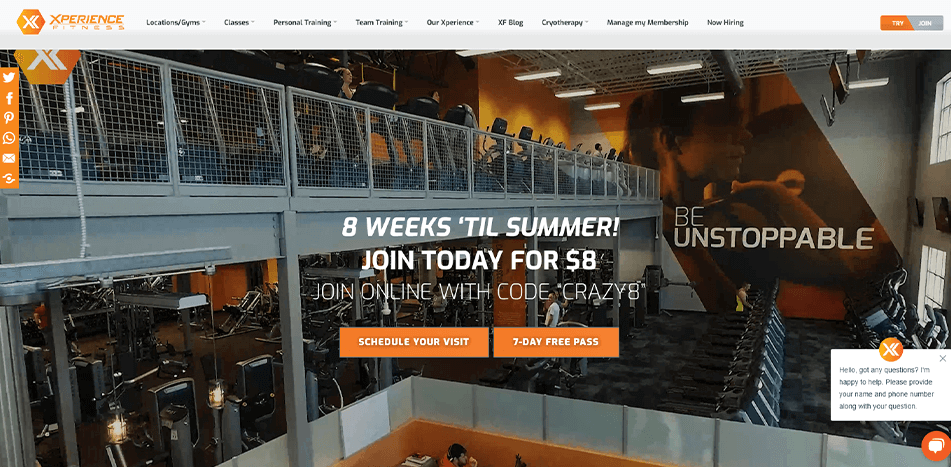 Xperience Fitness - Before Redesign